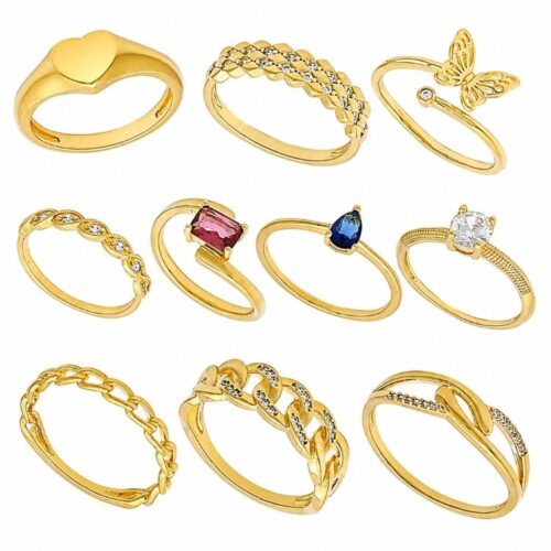 Anéis Folheados em Ouro 18k