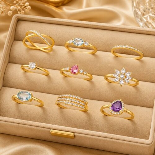 Anéis em Ouro 18k com Pedras
