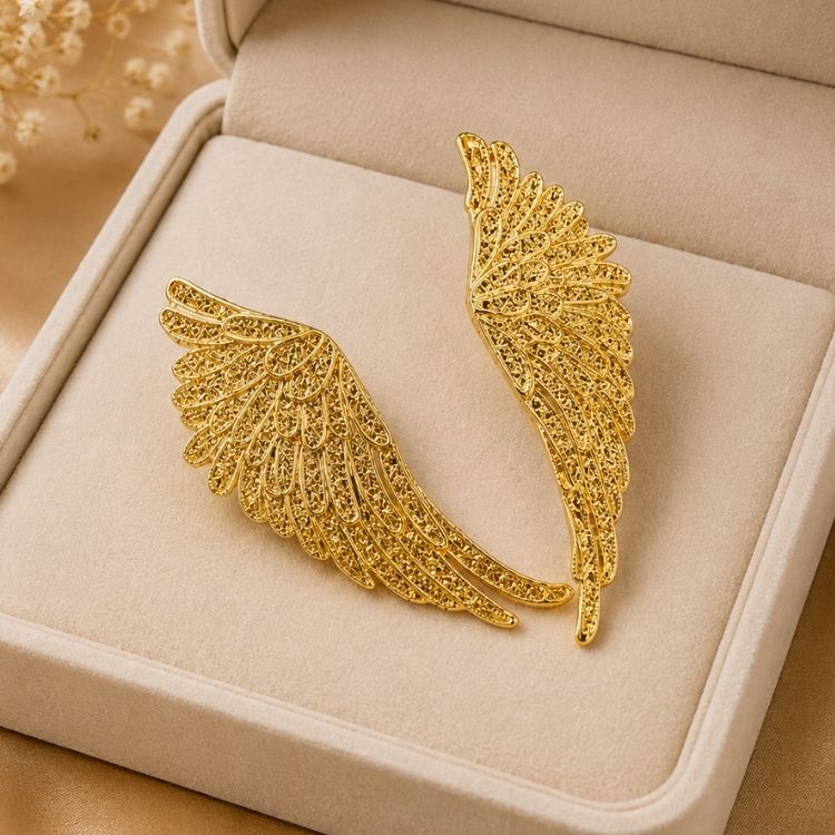 Brinco Asa de Anjo em Ouro18k - Imagem 2