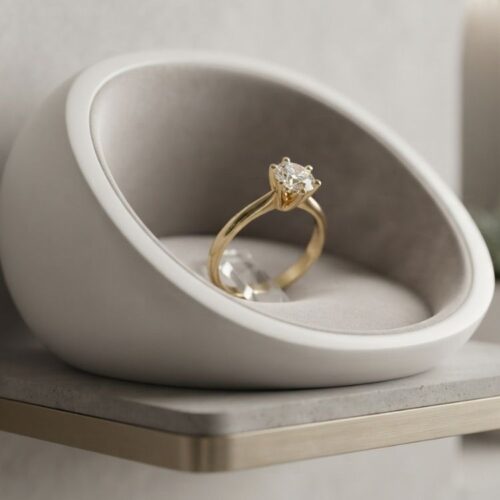 Solitário Liso Ouro 18k com Brilhante
